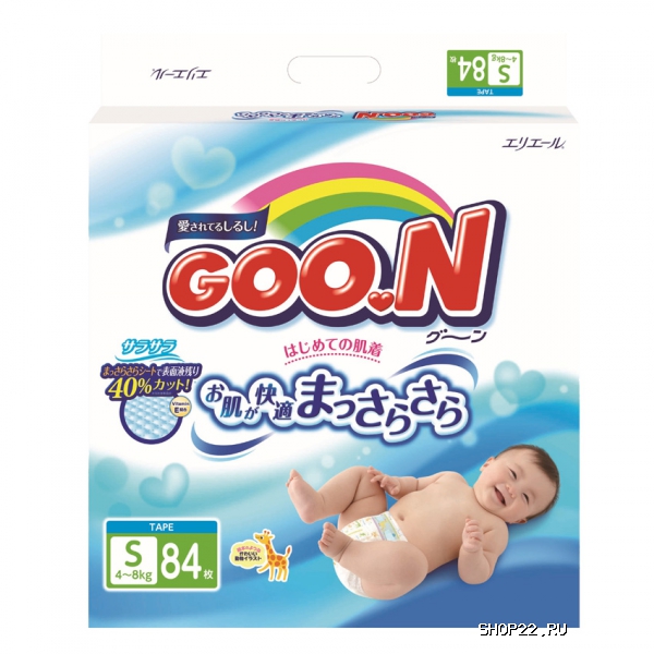 Подгузники GooN S (4-8 кг)